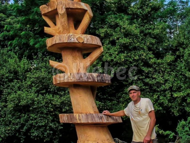 Peter Weir-sculpteur-cèdre-Webec